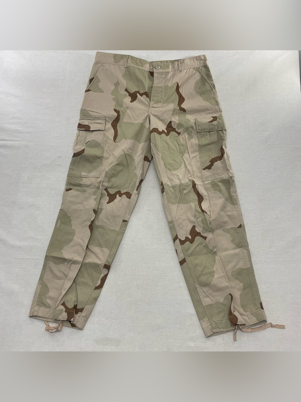 Army Military Pants Desert Camo BDU Combat Cargo Trousers Ripstop Medium - Short